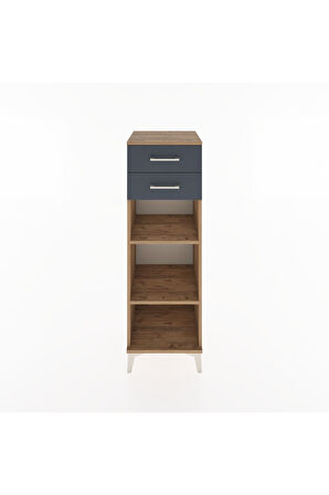 Hyperion Dolap 2 Raflı 2 Çekmeceli 44x44x134 Çam-Antrasit