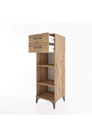 Hyperion Dolap 2 Raflı 2 Çekmeceli 44x44x134 Çam-Çam