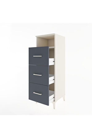 Hyperion Dolap Tek Raflı 3 Çekmeceli 44x44x134 Aytaşı-Antrasit
