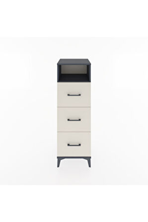 Hyperion Dolap Tek Raflı 3 Çekmeceli 44x44x134 Antrasit-Aytaşı