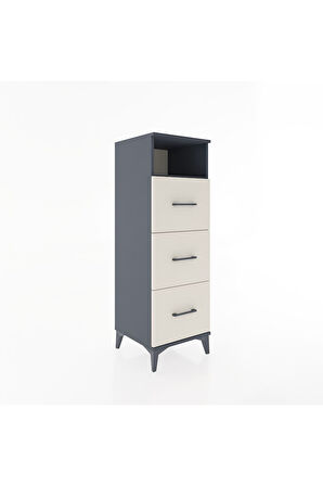 Hyperion Dolap Tek Raflı 3 Çekmeceli 44x44x134 Antrasit-Aytaşı