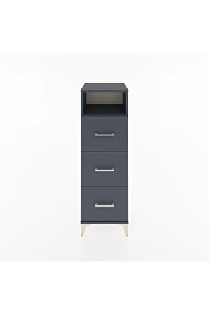 Hyperion Dolap Tek Raflı 3 Çekmeceli 44x44x134 Antrasit-Antrasit