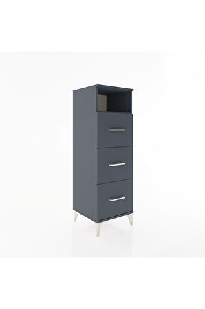 Hyperion Dolap Tek Raflı 3 Çekmeceli 44x44x134 Antrasit-Antrasit