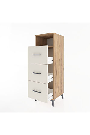 Hyperion Dolap Tek Raflı 3 Çekmeceli 44x44x134 Çam-Aytaşı