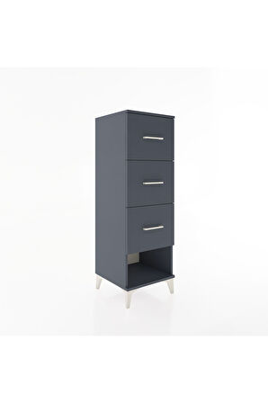 Hyperion Dolap 3 Çekmeceli 44x44x134 Antrasit-Antrasit