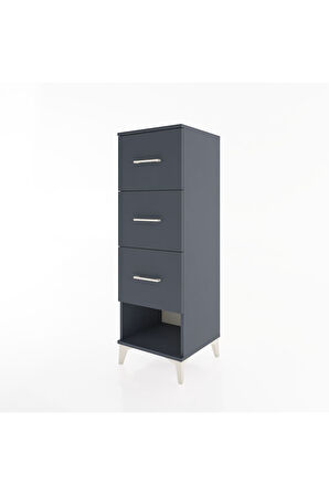 Hyperion Dolap 3 Çekmeceli 44x44x134 Antrasit-Antrasit