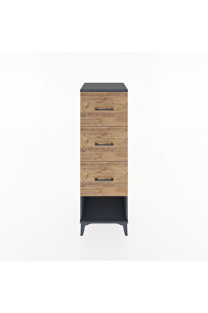 Hyperion Dolap 3 Çekmeceli 44x44x134 Antrasit-Çam