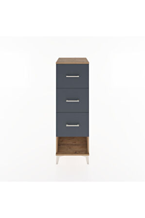 Hyperion Dolap 3 Çekmeceli 44x44x134 Çam-Antrasit