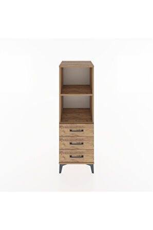 Hyperion Dolap 2 Raflı 3 Çekmeceli 44x44x134 Çam-Çam