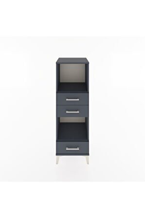 Hyperion Dolap 2 Raflı 3 Çekmeceli 44x44x134 Antrasit-Antrasit