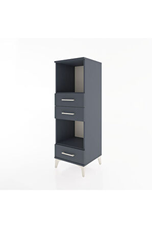Hyperion Dolap 2 Raflı 3 Çekmeceli 44x44x134 Antrasit-Antrasit