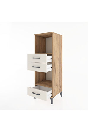 Hyperion Dolap 2 Raflı 3 Çekmeceli 44x44x134 Çam-Aytaşı