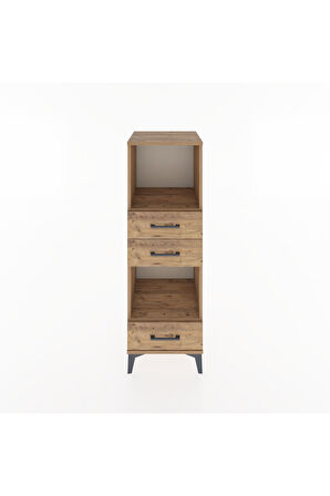Hyperion Dolap 2 Raflı 3 Çekmeceli 44x44x134 Çam-Çam