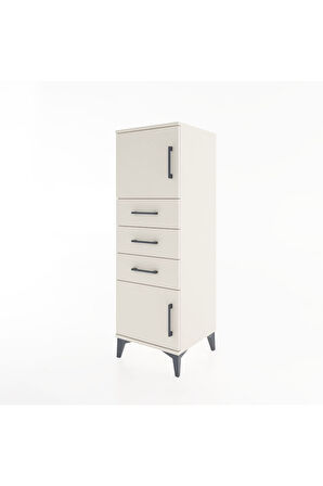 Hyperion Dolap Tek Raflı 3 Çekmeceli 2 Kapaklı 44x44x134 Aytaşı-Aytaşı