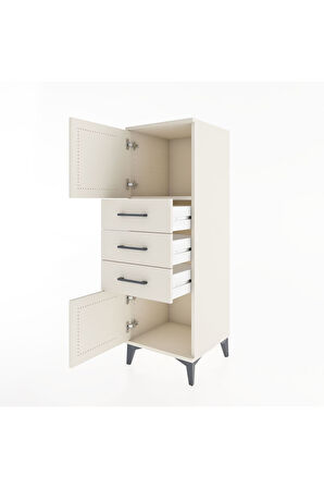 Hyperion Dolap Tek Raflı 3 Çekmeceli 2 Kapaklı 44x44x134 Aytaşı-Aytaşı