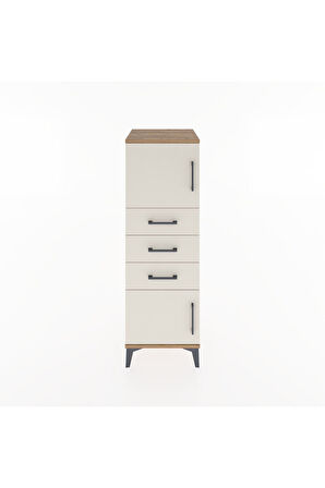 Hyperion Dolap Tek Raflı 3 Çekmeceli 2 Kapaklı 44x44x134 Çam-Aytaşı