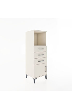 Hyperion Dolap Tek Raflı 3 Çekmeceli Tek Kapaklı 44x44x134 Aytaşı-Aytaşı