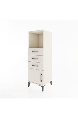 Hyperion Dolap Tek Raflı 3 Çekmeceli Tek Kapaklı 44x44x134 Aytaşı-Aytaşı
