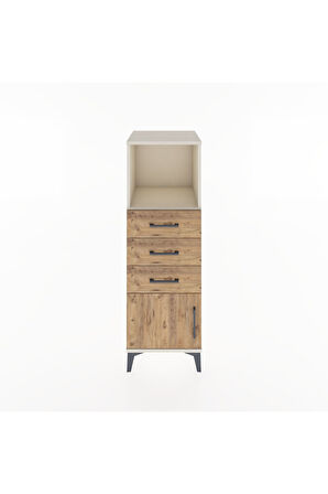 Hyperion Dolap Tek Raflı 3 Çekmeceli Tek Kapaklı 44x44x134 Aytaşı-Çam
