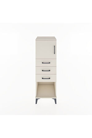 Hyperion Dolap Tek Raflı 3 Çekmeceli Tek Kapaklı 44x44x134 Aytaşı-Aytaşı