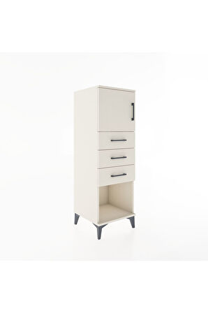 Hyperion Dolap Tek Raflı 3 Çekmeceli Tek Kapaklı 44x44x134 Aytaşı-Aytaşı