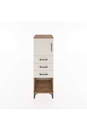 Hyperion Dolap Tek Raflı 3 Çekmeceli Tek Kapaklı 44x44x134 Çam-Aytaşı