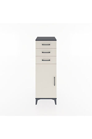 Hyperion Dolap 3 Çekmeceli Tek Kapaklı 44x44x134 Antrasit-Aytaşı