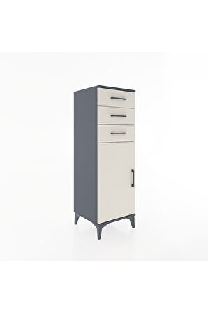 Hyperion Dolap 3 Çekmeceli Tek Kapaklı 44x44x134 Antrasit-Aytaşı