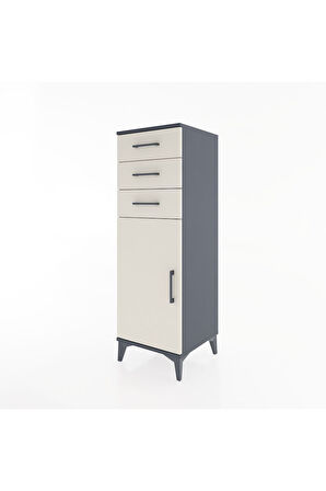 Hyperion Dolap 3 Çekmeceli Tek Kapaklı 44x44x134 Antrasit-Aytaşı