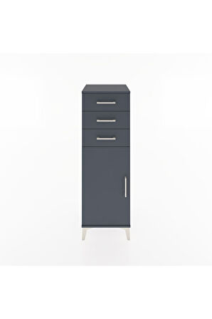 Hyperion Dolap 3 Çekmeceli Tek Kapaklı 44x44x134 Antrasit-Antrasit