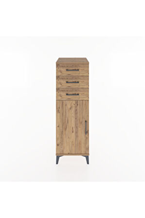 Hyperion Dolap 3 Çekmeceli Tek Kapaklı 44x44x134 Çam-Çam