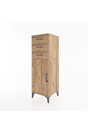 Hyperion Dolap 3 Çekmeceli Tek Kapaklı 44x44x134 Çam-Çam