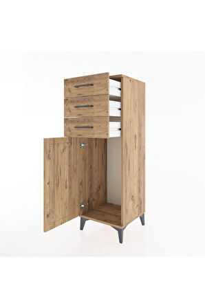 Hyperion Dolap 3 Çekmeceli Tek Kapaklı 44x44x134 Çam-Çam