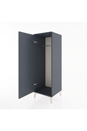 Hyperion Dolap Tek Kapaklı Tek Askılı 44x44x134 Antrasit-Antrasit