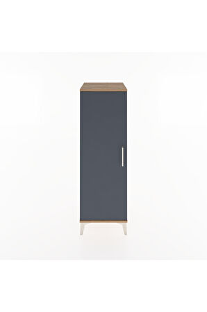 Hyperion Dolap Tek Kapaklı Tek Askılı 44x44x134 Çam-Antrasit