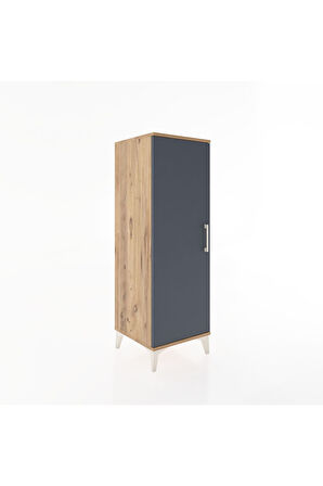 Hyperion Dolap Tek Kapaklı Tek Askılı 44x44x134 Çam-Antrasit