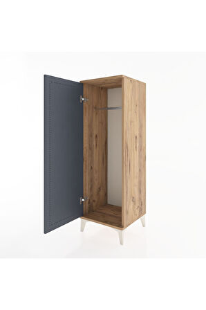 Hyperion Dolap Tek Kapaklı Tek Askılı 44x44x134 Çam-Antrasit