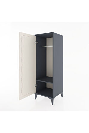 Hyperion Dolap Tek Raflı Tek Kapaklı Tek Askılı 44x44x134 Antrasit-Aytaşı