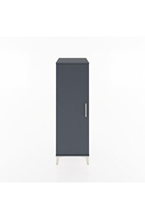 Hyperion Dolap Tek Raflı Tek Kapaklı Tek Askılı 44x44x134 Antrasit-Antrasit