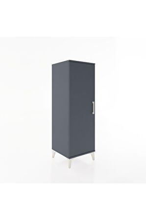 Hyperion Dolap Tek Raflı Tek Kapaklı Tek Askılı 44x44x134 Antrasit-Antrasit