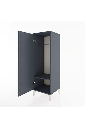 Hyperion Dolap Tek Raflı Tek Kapaklı Tek Askılı 44x44x134 Antrasit-Antrasit