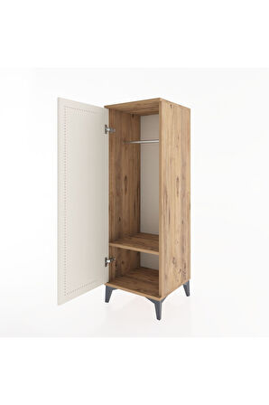 Hyperion Dolap Tek Raflı Tek Kapaklı Tek Askılı 44x44x134 Çam-Aytaşı