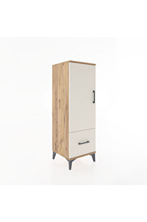 Hyperion Dolap Tek Raflı Tek Çekmeceli Tek Askılı 44x44x134 Çam-Aytaşı