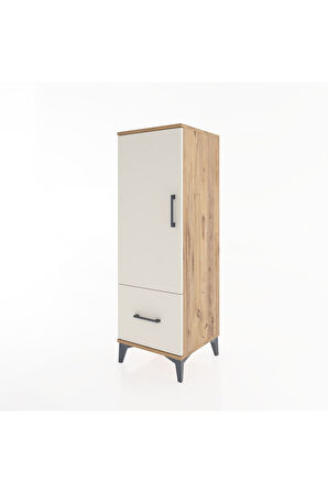 Hyperion Dolap Tek Raflı Tek Çekmeceli Tek Askılı 44x44x134 Çam-Aytaşı