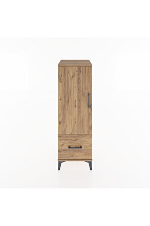 Hyperion Dolap Tek Raflı Tek Çekmeceli Tek Askılı 44x44x134 Çam-Çam