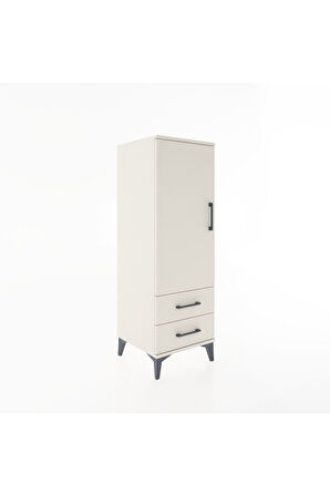 Hyperion Dolap Tek Raflı 2 Çekmeceli Tek Askılı 44x44x134 Aytaşı-Aytaşı