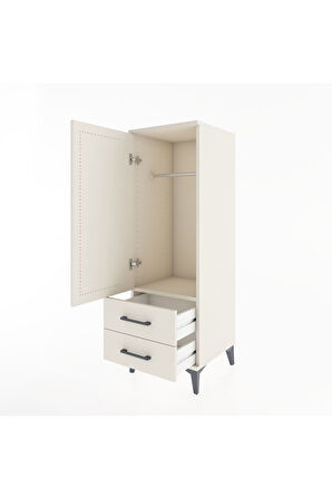 Hyperion Dolap Tek Raflı 2 Çekmeceli Tek Askılı 44x44x134 Aytaşı-Aytaşı