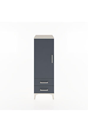Hyperion Dolap Tek Raflı 2 Çekmeceli Tek Askılı 44x44x134 Aytaşı-Antrasit