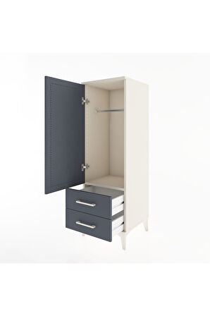 Hyperion Dolap Tek Raflı 2 Çekmeceli Tek Askılı 44x44x134 Aytaşı-Antrasit