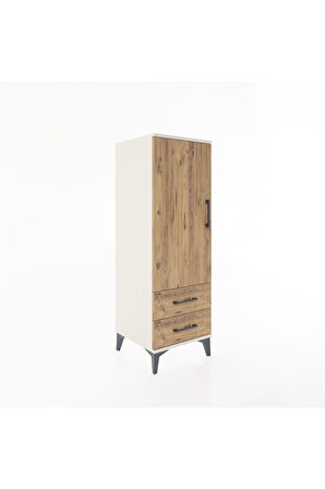 Hyperion Dolap Tek Raflı 2 Çekmeceli Tek Askılı 44x44x134 Aytaşı-Çam